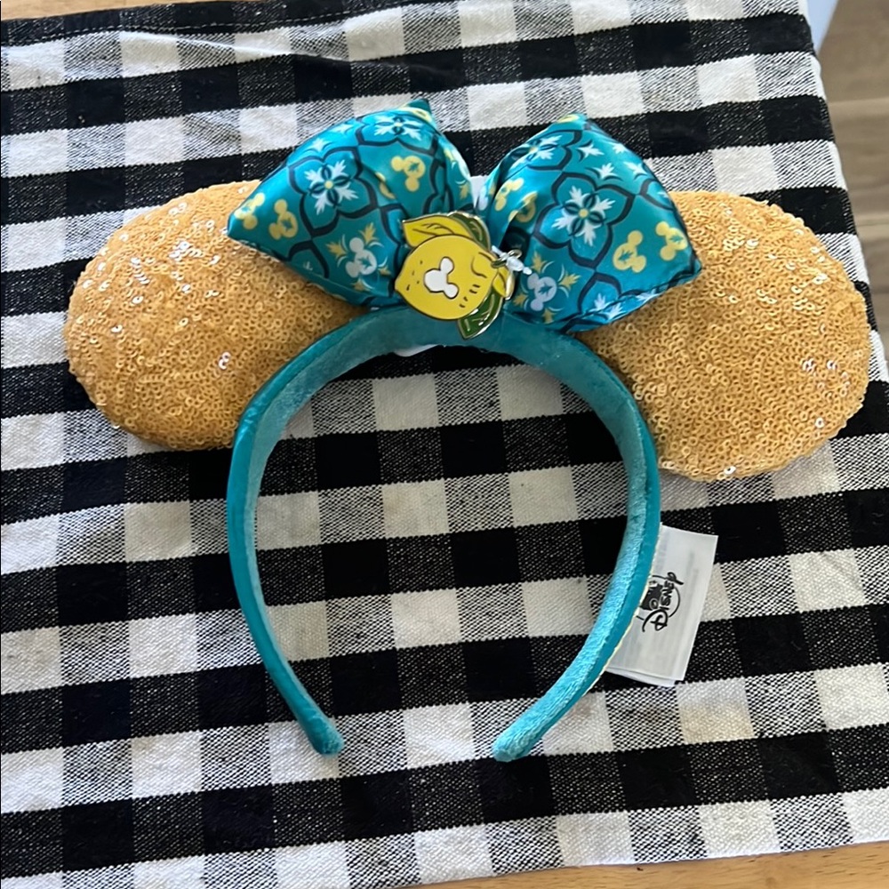 Disney Epcot World Showcase Italy Limoncello Minnie Ears Headband Lemon 2022